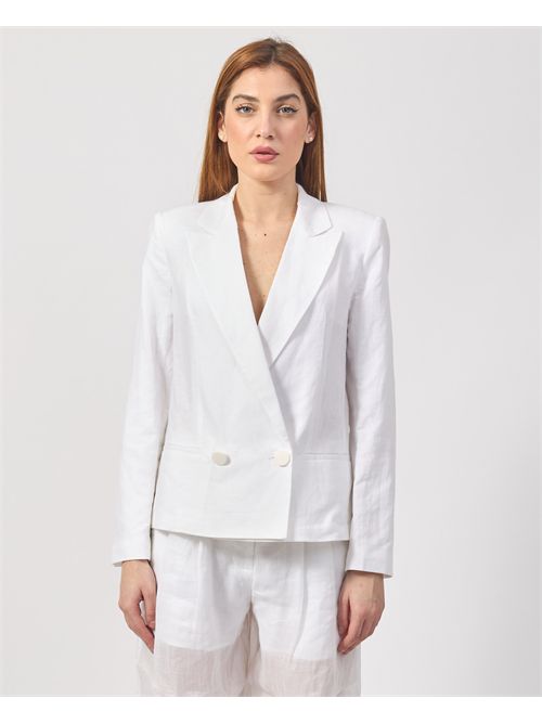 AX Women's Blazer Double Breasted 2 Buttons White ARMANI EXCHANGE | XW000457-AF12814U0002